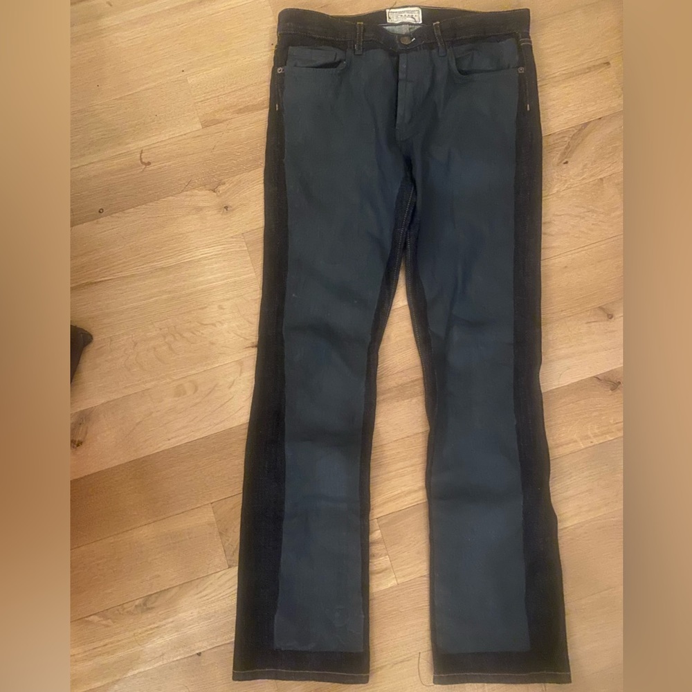 Current Elliot x Marni two tones waxed boyfriend jeans